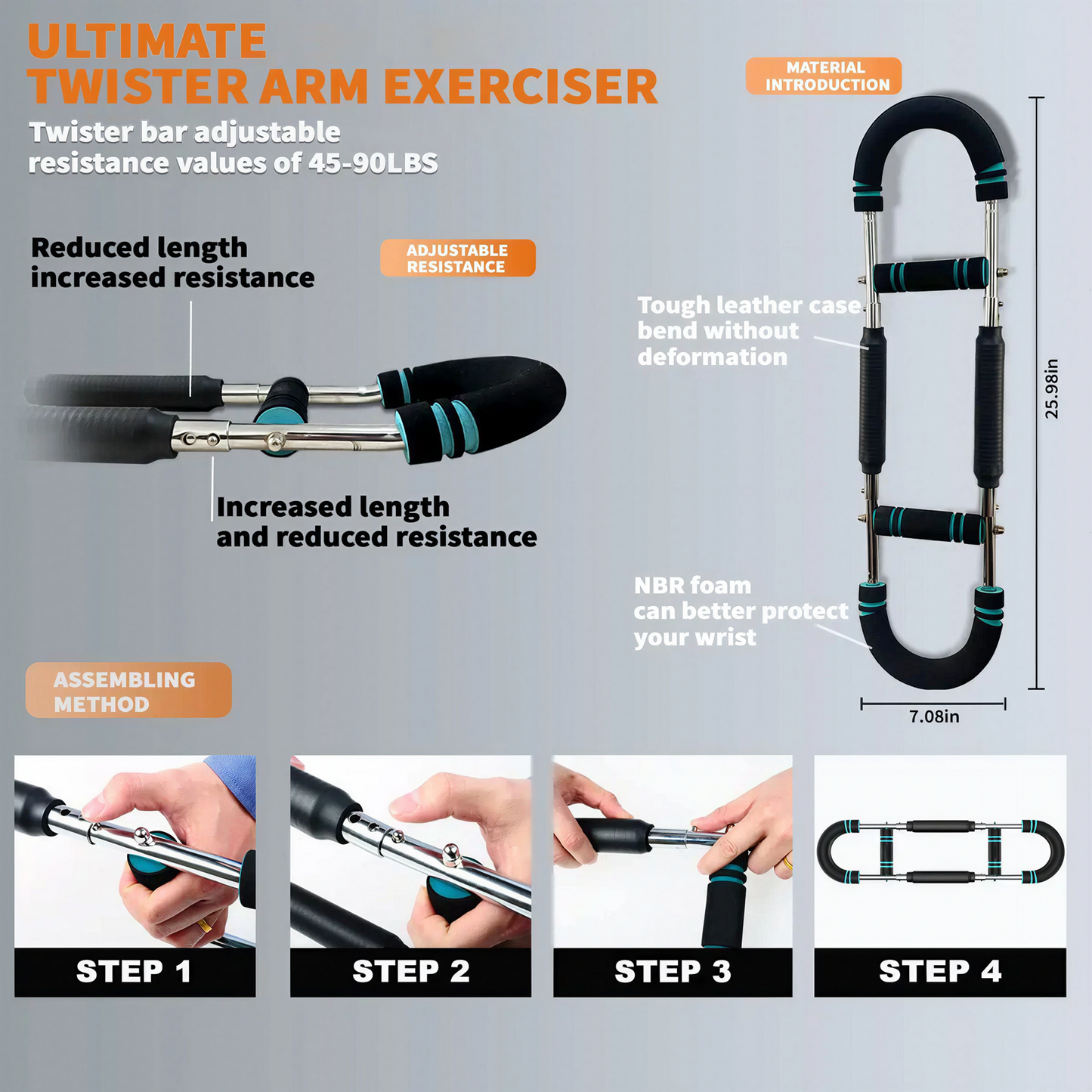 Arm & Chest Trainer – Adjustable Resistance Home Workout Equipment