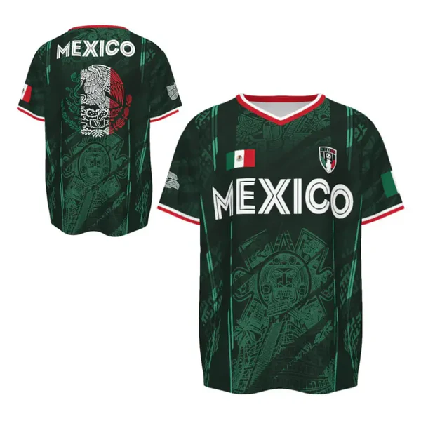 ⚽🏆Mexico 2026 Retro Soccer Jersey – Chichén Itzá Pyramid Graphic All-Over Print Sportswear