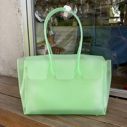 👜Transparent Jelly Shoulder Bag – Waterproof TPU Beach Tote & Crossbody Purse