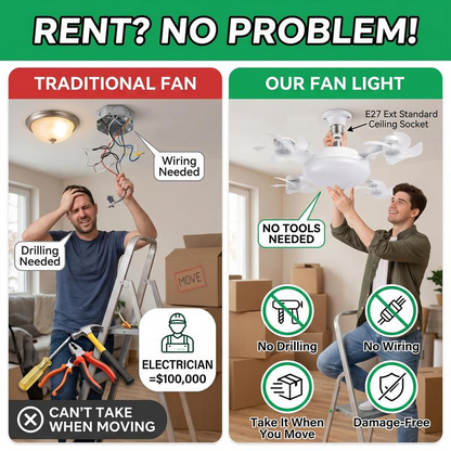 🎁Last Day 50% OFF 🔥2-in-1 Silent LED Fan & Remote 🌪️💡