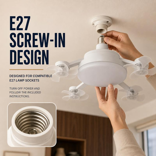 🌬️ SUMMER SALE 50% OFF 💡No-Wiring Ceiling Fan Light with Remote Control