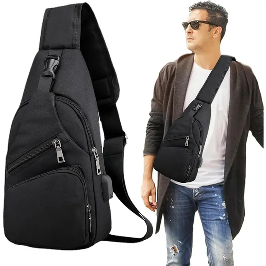 Men's Waterproof Oxford Sling Chest Bag