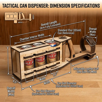 3-in-1 Tactical Beer Catapult | Arm-Mounted mechanical Can Dispenser & Holder for BBQ Campout Party