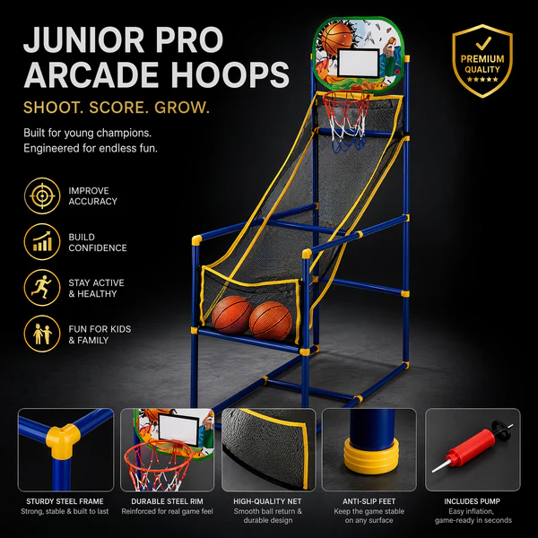 🏀Kids' Indoor Basketball Arcade Game with 2 Balls