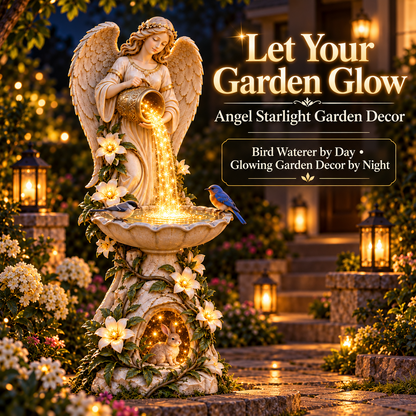 ✨Last Day 50% OFF✨☀️ Solar Angel Starlight Bird Waterer™🪽 – Lighted Garden Birdbath & Outdoor Decor