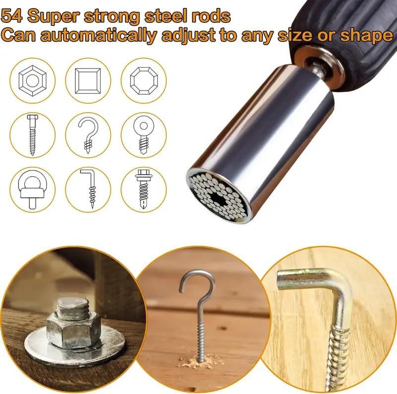 🔧Steel Multi-Fit Universal Grip Socket Set with Power Drill Adapter
