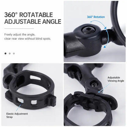 Multi-Angle Adjustable Bicycle Handlebar Convex Rearview Mirror（2Pcs）