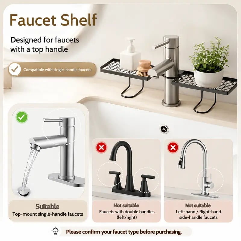 Carbon Steel Bathroom Organizer, 19.7 x 4.3 in No-Drill Vanity Counter Storage Rack, Minimalist Moisture-Proof Anti-Mold Bathroom Shelf for Skincare