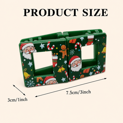 Holiday Magnetic Split Hair Clip - Festive Square Cutout Christmas & Halloween Non-Slip Hair Claw