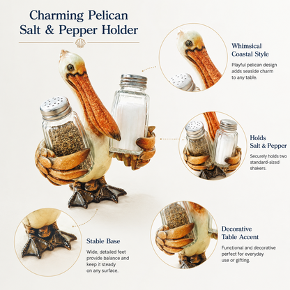 🧂Coastal Animal Salt & Pepper Shaker Holder Set