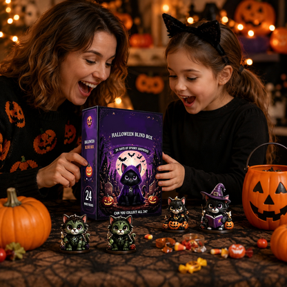 🎃 24-Day Halloween Cat Advent Calendar — Spooky 2D Acrylic Figurine Countdown Box 🐾