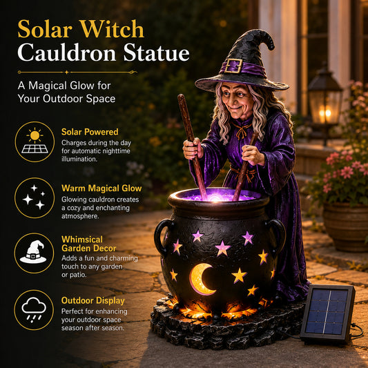 🎃 Solar Halloween Witch Cauldron Light – Glowing Spooky Yard & Porch Decor