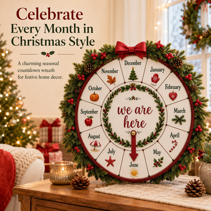 🎄Christmas Month Countdown Wheel Wooden Calendar Sign🎅