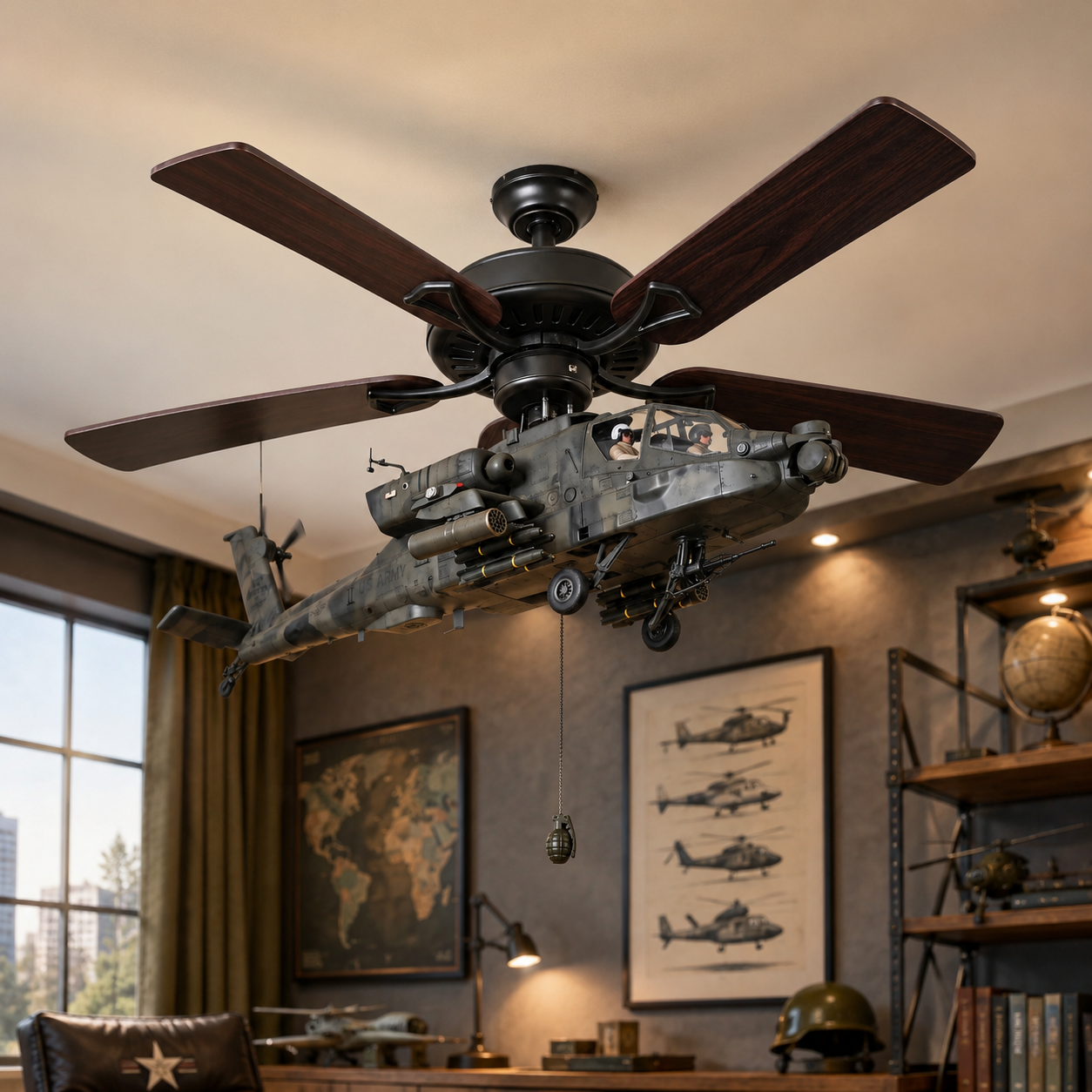Helicopter Ceiling Fan Attachment Kit – Decorative Ceiling Fan Accessories for Home & Room Decor