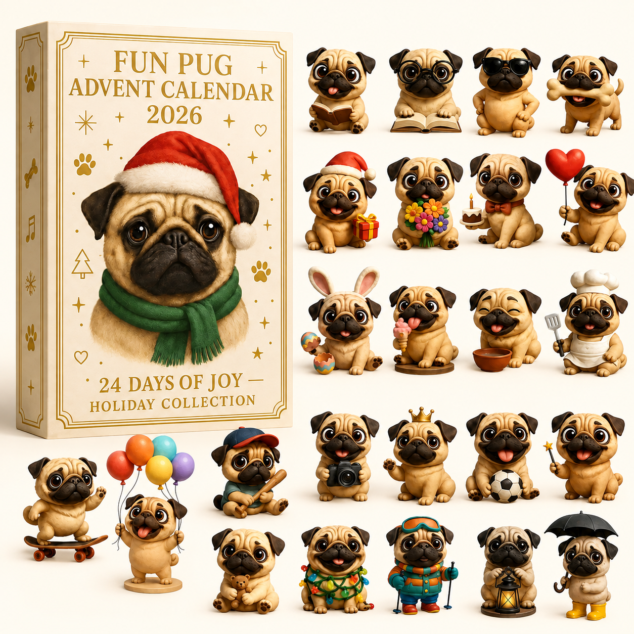 2026 Fun Pug Advent Calendar🎄🐶