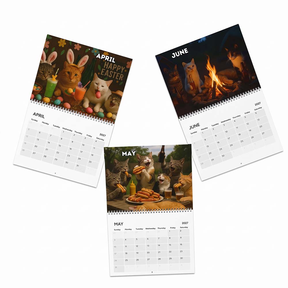 🍺🐱 Drunk Cats 2027 Wall Calendar – 12 Months of Unfiltered Feline Chaos & Pure Laughs 😂