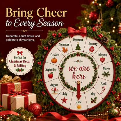 🎄Christmas Month Countdown Wheel Wooden Calendar Sign🎅