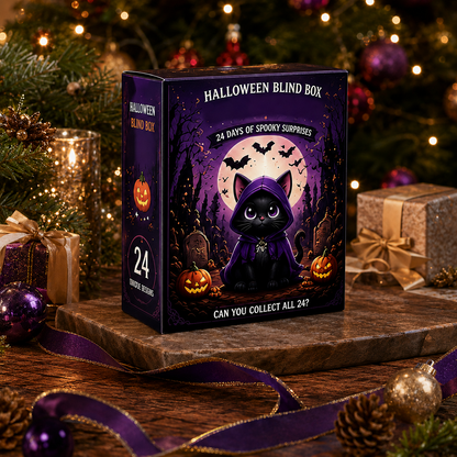 🎃 24-Day Halloween Cat Advent Calendar — Spooky 2D Acrylic Figurine Countdown Box 🐾