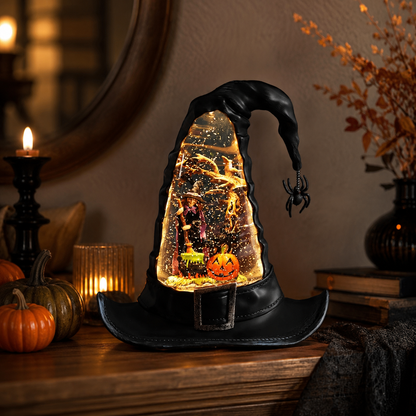 🧙Witches Hat Lighted Water Lantern With Swirling Glitter