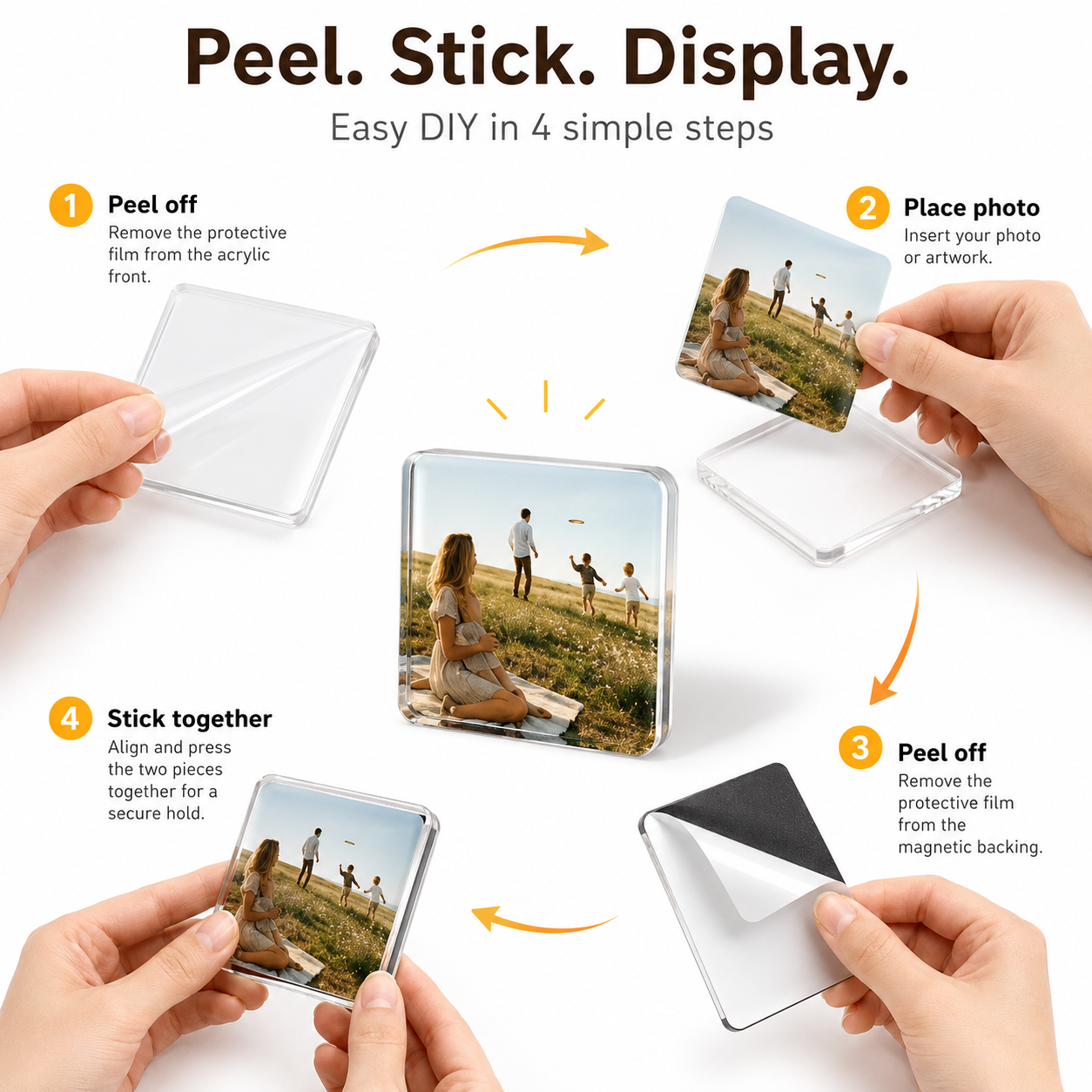 🖼️ DIY Clear Acrylic Mini Magnetic Photo Frames 🧲