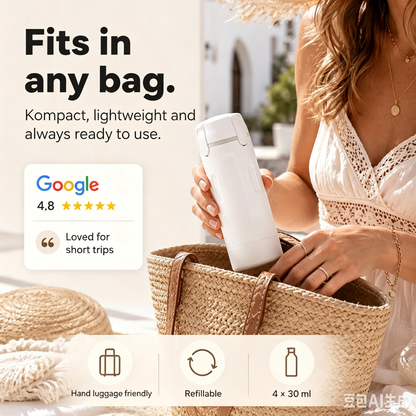 ✈️ Bloom 4-in-1 Travel Dispenser | Leak-Proof Toiletries Organizer 🧴