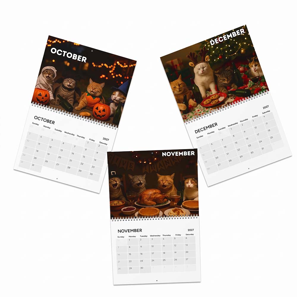 🍺🐱 Drunk Cats 2027 Wall Calendar – 12 Months of Unfiltered Feline Chaos & Pure Laughs 😂