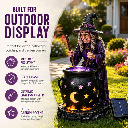 🎃 Solar Halloween Witch Cauldron Light – Glowing Spooky Yard & Porch Decor