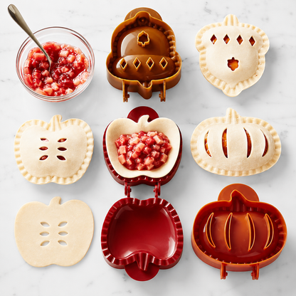 🍎 Fall Hand Pie Molds Set of 3 – Autumn Pumpkin, Apple & Acorn Dough Pressing Stamp Moulds for Thanksgiving & Christmas Baking ✨