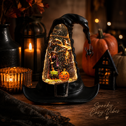 🧙Witches Hat Lighted Water Lantern With Swirling Glitter