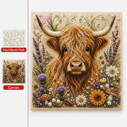 🐾🌿 Premium 3D Pearl Animal Wall Art Kit | Luxury Flocked Canvas with Scratch-Resistant Non-Fading Pearl Beads DIY Nature-Inspired Decor ✨