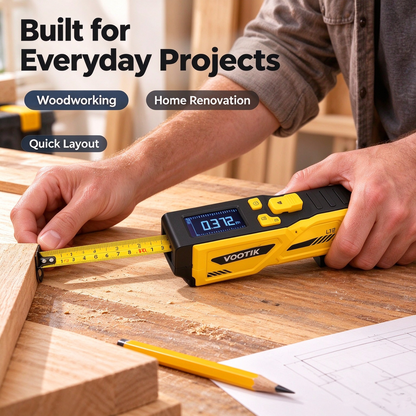 📏⚡ Digital Laser Tape Measure with LCD Display | 3-in-1 DIY Measuring & Alignment Tool 🛠️