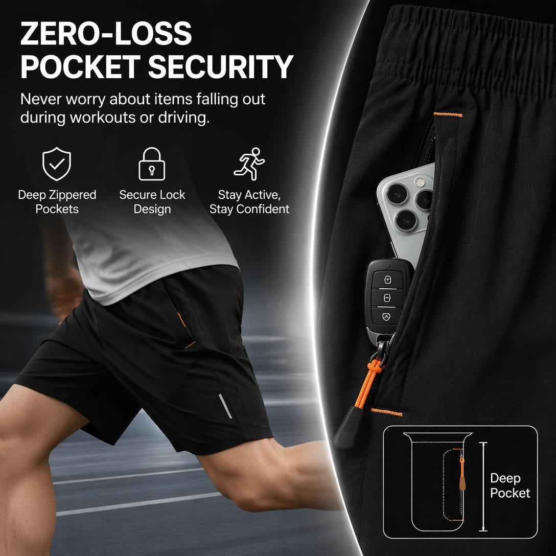 👖☀️ Summer Casual Men’s solid-color shorts with zippered pockets