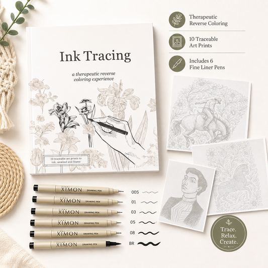 Beginner-Friendly💕Ink Tracing: A Therapeutic Reverse Coloring Experience📚