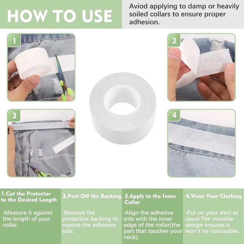 💄👔Disposable Shirt Collar Protectors - Absorbent Sweat Pads