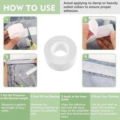 💄👔Disposable Shirt Collar Protectors - Absorbent Sweat Pads