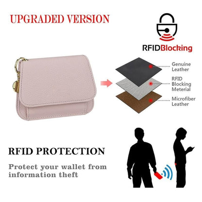 💖🌹RFID Short Wallets for Women – Fashionable Card Holder with Key Ring & Coin Purse
