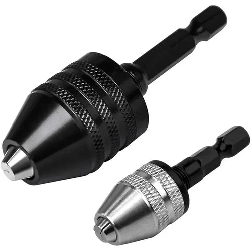 🔧2-Piece Keyless Drill Chuck Adapter Set – 1/4′′ Hex Quick Change (0.3-8mm) for Impact Drivers & Power Tools
