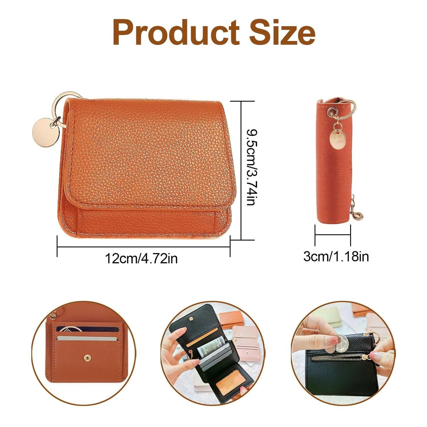 💖🌹RFID Short Wallets for Women – Fashionable Card Holder with Key Ring & Coin Purse
