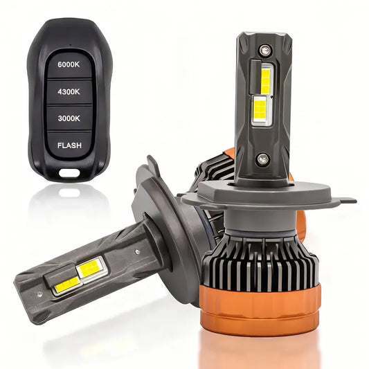Tri-colour Strobe Lights, 4 modes, 6000K/4300K/3000K, If you purchased the wrong headlight model, with cooling fan.