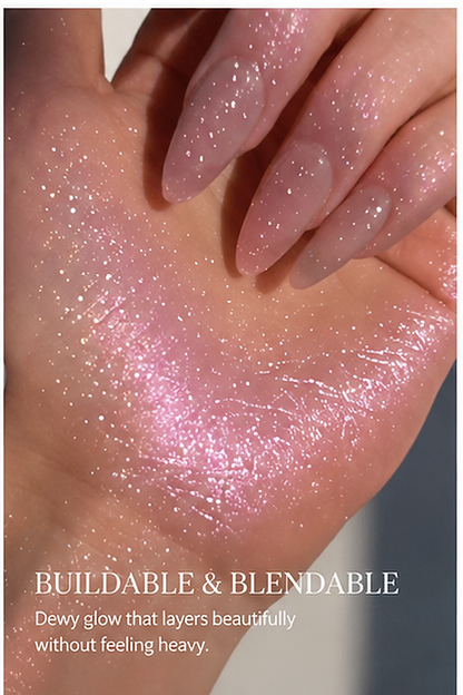 3-Shade Shimmer Highlighter with Puff | Face & Body Glow