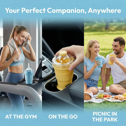 🧊 Buy 1 Get 1 Free! Folding Ice Hockey Cup – Portable Silicone Whiskey Ice Sphere Maker & Drink Cup 🍹