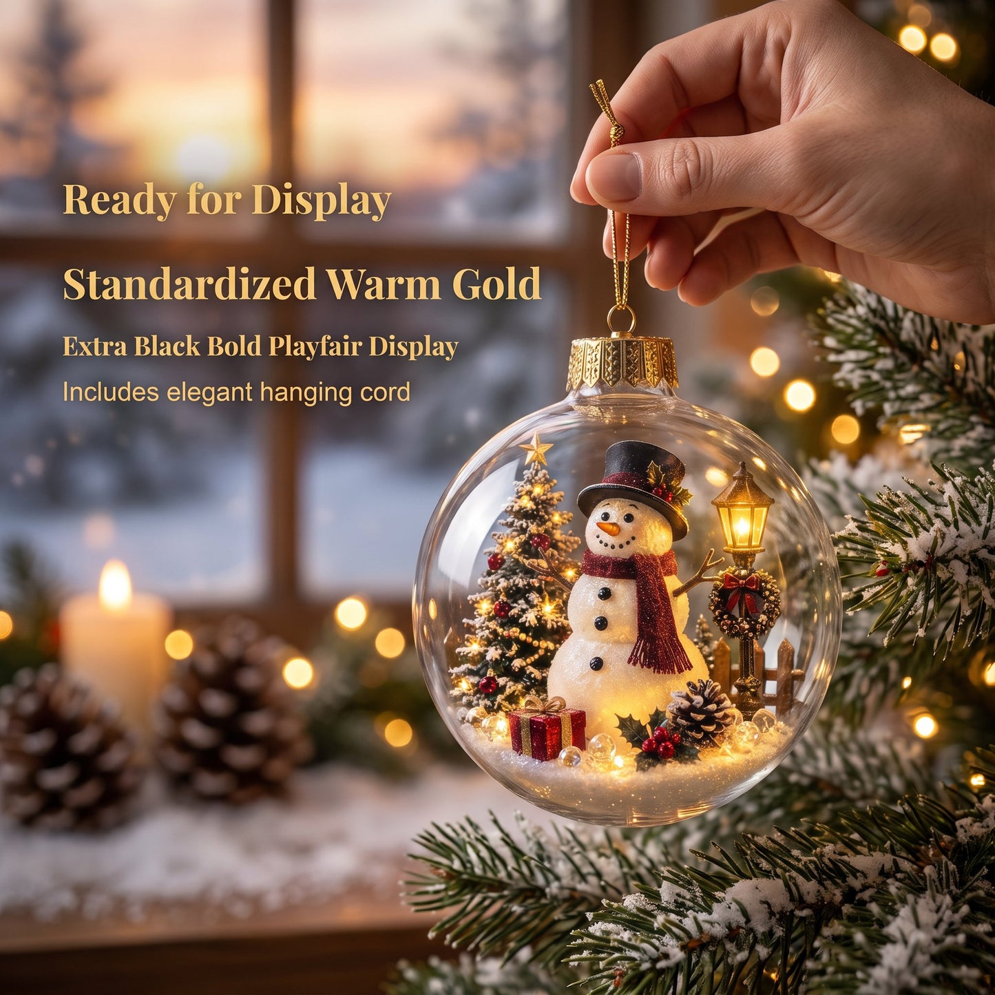 🔥HOT SALE🔥🎄Glowing Christmas Diorama Ornament with Soft Warm Light - Crystal-Clear Acrylic 3D Miniature Bauble with Hanging Cord - 8 Unique Festive Scenes (Santa, Nutcracker, Gingerbread House) for Tree & Mantel Decor Gift
