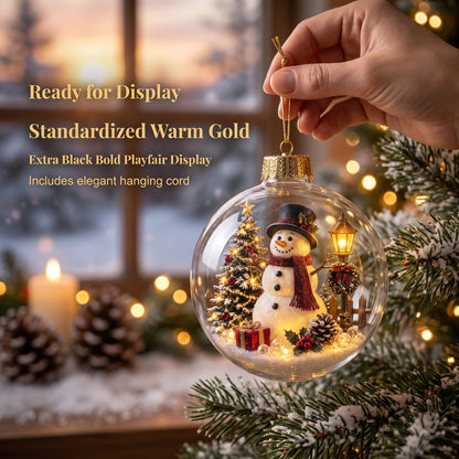 🔥HOT SALE🔥🎄Glowing Christmas Diorama Ornament with Soft Warm Light - Crystal-Clear Acrylic 3D Miniature Bauble with Hanging Cord - 8 Unique Festive Scenes (Santa, Nutcracker, Gingerbread House) for Tree & Mantel Decor Gift