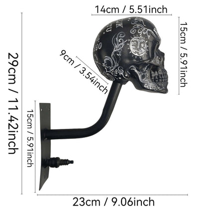 Skull Motorcycle Helmet Holder – Punk Skull Wall Mount Rack for Helmets, Jackets & Garage Decor