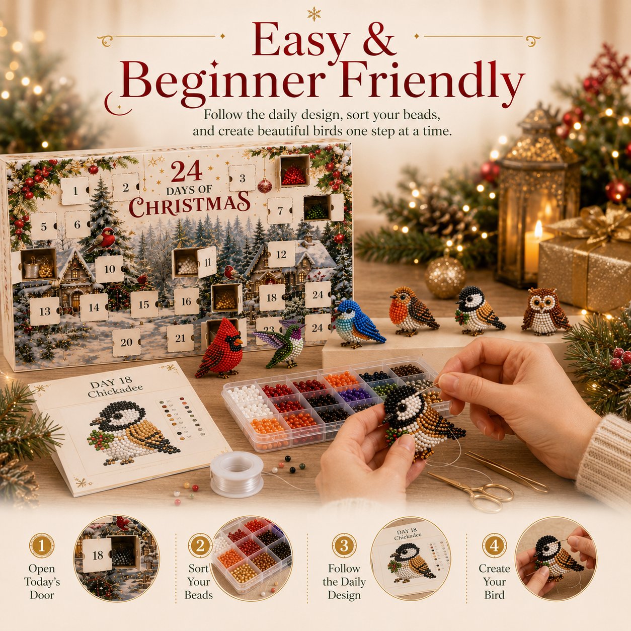 Beaded Bird Advent Calendar