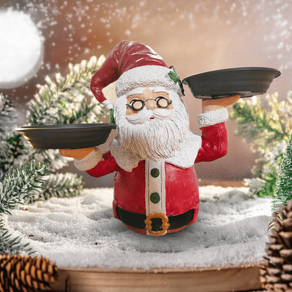 🎄 Christmas Resin Snowman Snack Rack Holder – 2-Tiered Dessert & Candy Bowl Stand for Party Table 🍰✨