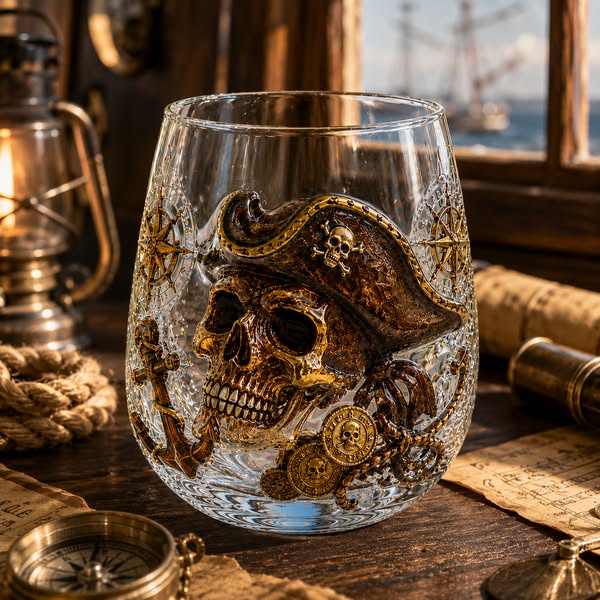 🌊 7-Piece Legendary Ocean Treasure Crystal Set for Whiskey Lovers & Home Bar Collectors ⚓✨
