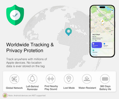 2-Pack AnyTrack Pro Works with Apple Find My (iOS Only) for Worldwide Tracking