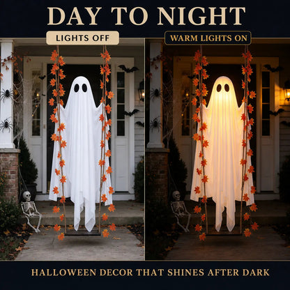 👻Halloween Swinging Ghost Light Create A Magical Haunted Porch This Halloween💡