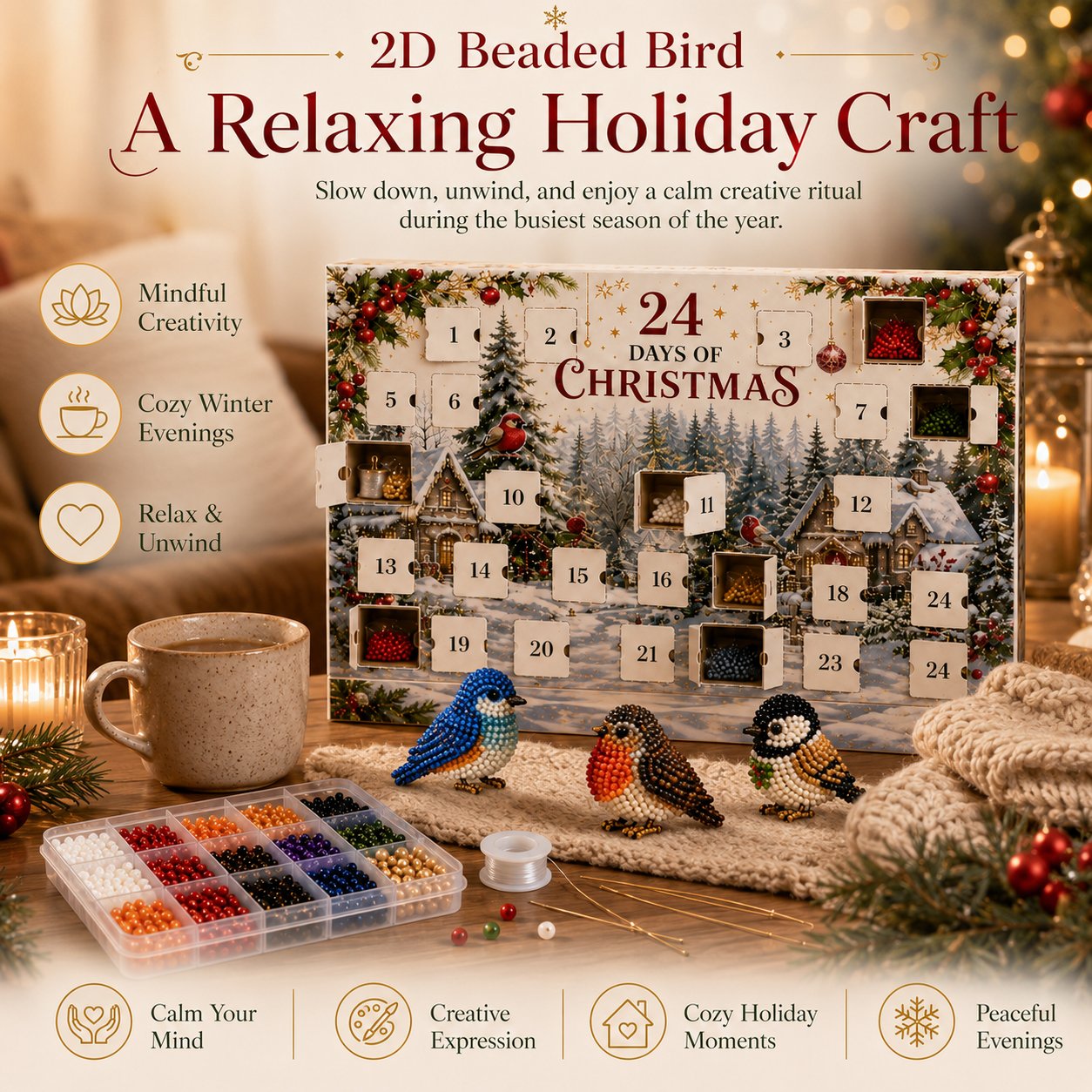 Beaded Bird Advent Calendar